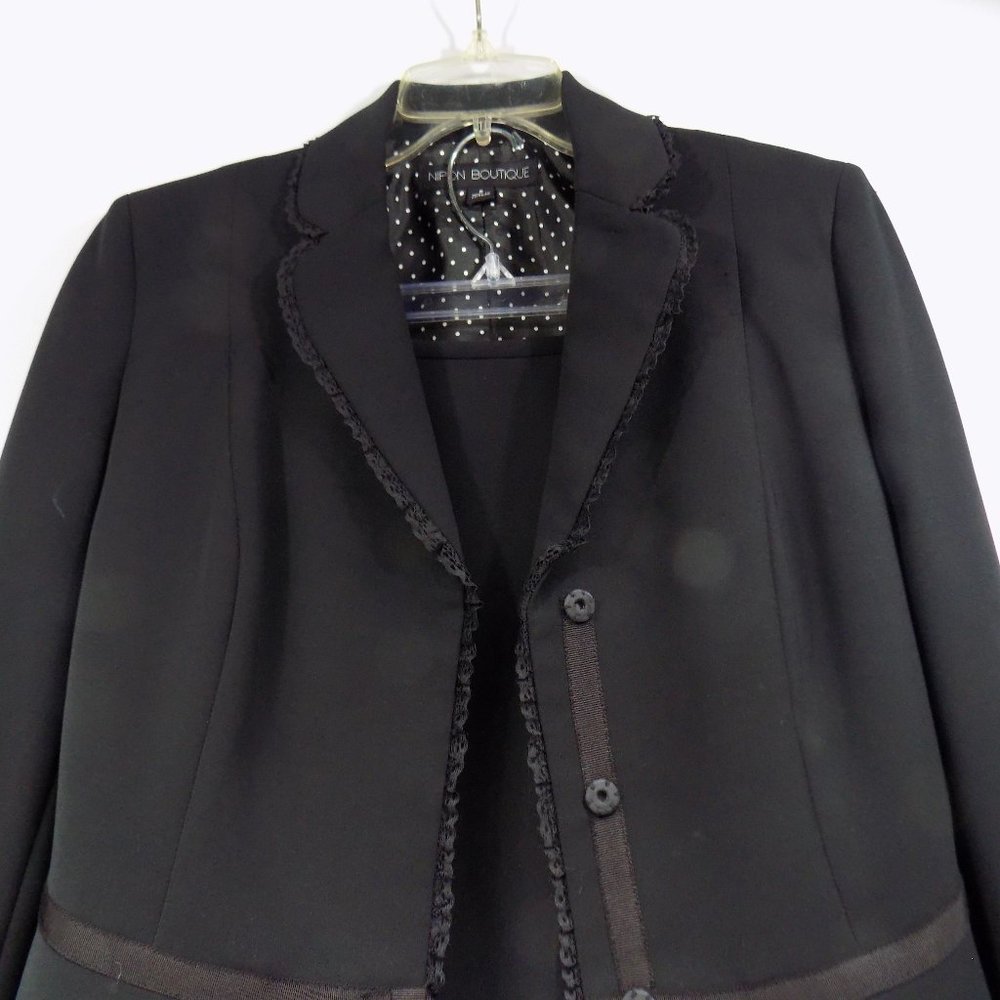 Nipon Boutique "Garden Oasis" 2-Piece Business Suit Black Size 8 NWT - Picture 4 of 16